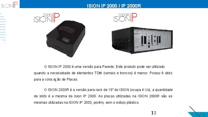 ISION IP 2000 / IP 2000 R O ISION IP 2000 é uma versão
