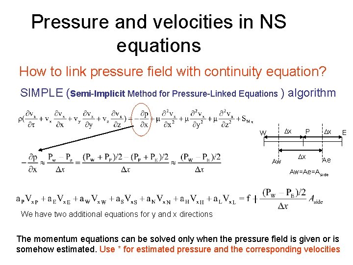 Pressure and velocities in NS equations How to link pressure field with continuity equation? Pressure and velocities in NS equations How to link pressure field with continuity equation?