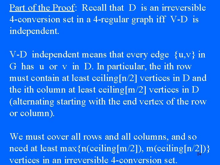 Part of the Proof: Recall that D is an irreversible 4 -conversion set in