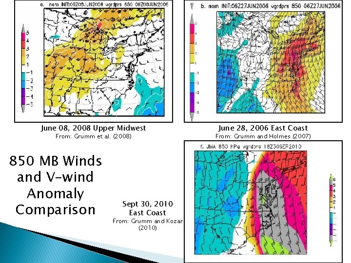 June 08, 2008 Upper Midwest From: Grumm et al. (2008) 850 MB Winds and