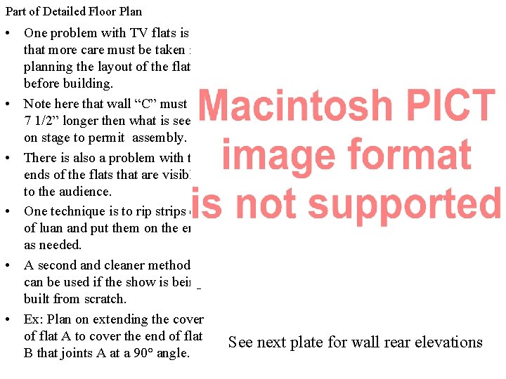 Part of Detailed Floor Plan • One problem with TV flats is that more