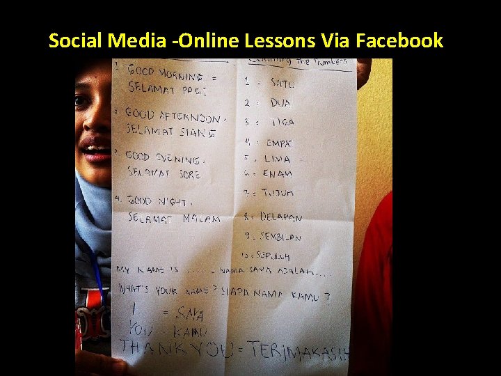 Social Media -Online Lessons Via Facebook 