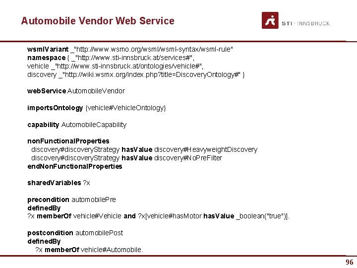 Automobile Vendor Web Service wsml. Variant _"http: //www. wsmo. org/wsml-syntax/wsml-rule" namespace { _"http: //www.