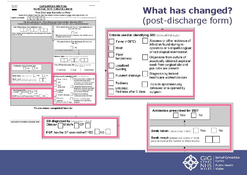 What has changed? (post-discharge form) 