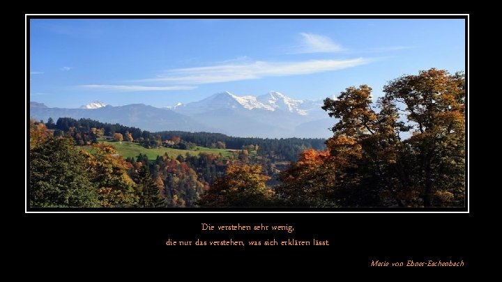 Die verstehen sehr wenig, die nur das verstehen, was sich erklären lässt. Marie von