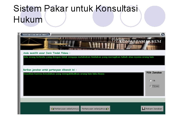 Sistem Pakar untuk Konsultasi Hukum 