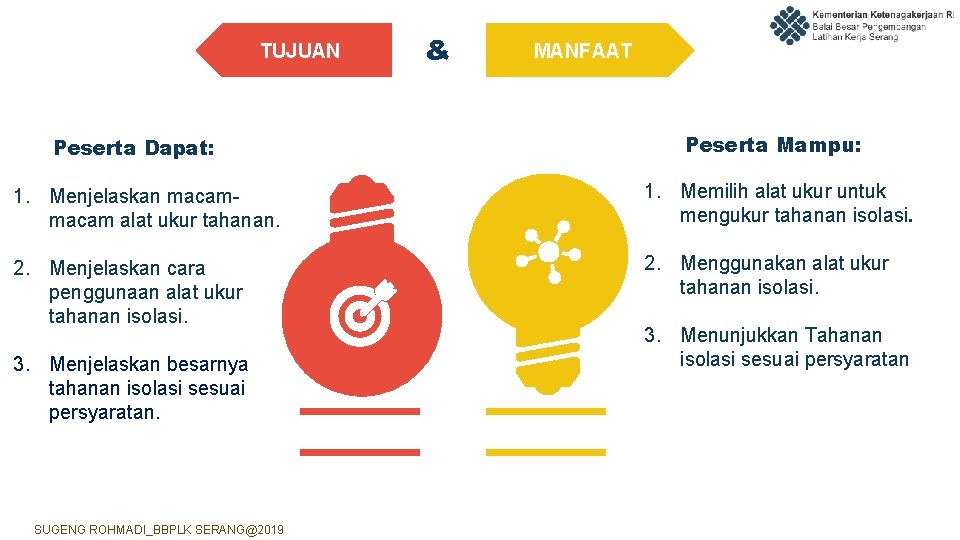 TUJUAN & MANFAAT & Peserta Mampu: : Peserta Dapat: 1. Menjelaskan macam alat ukur