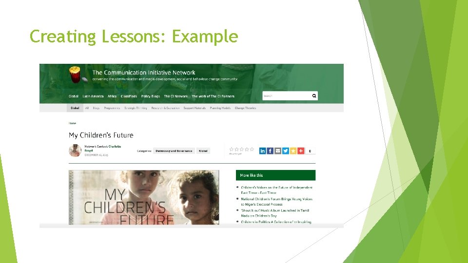 Creating Lessons: Example 