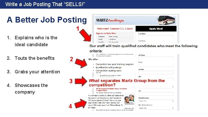 Write a Job Posting That “SELLS!” A Better Job Posting 1 1. Explains who
