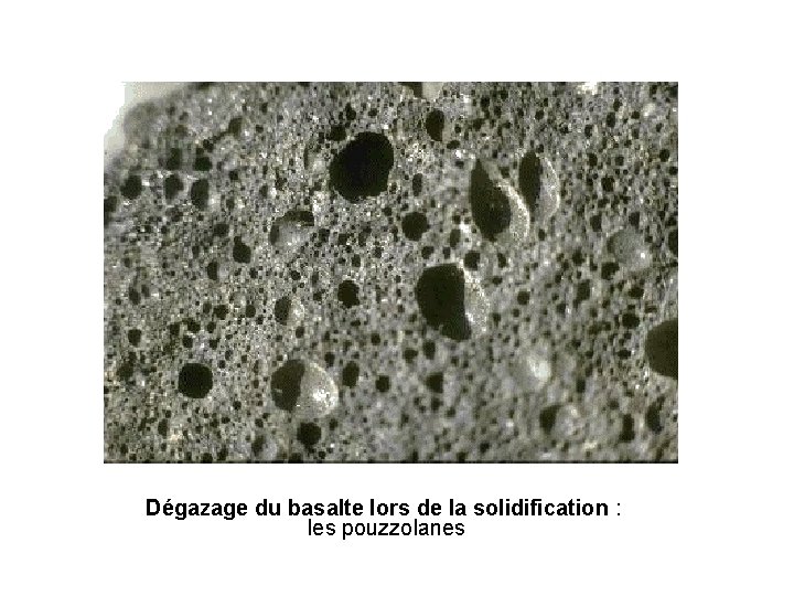 Dégazage du basalte lors de la solidification : les pouzzolanes 