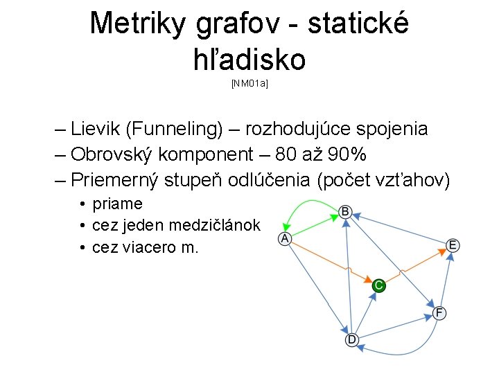 Metriky grafov - statické hľadisko [NM 01 a] – Lievik (Funneling) – rozhodujúce spojenia