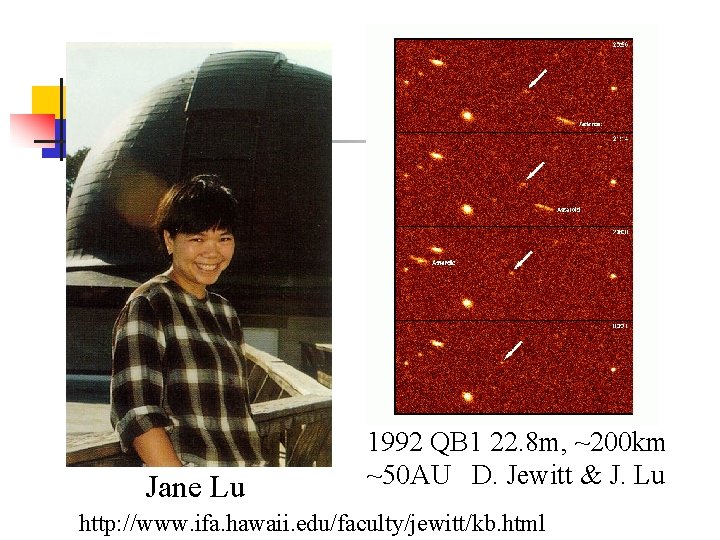 Jane Lu 1992 QB 1 22. 8 m, ~200 km ~50 AU D. Jewitt