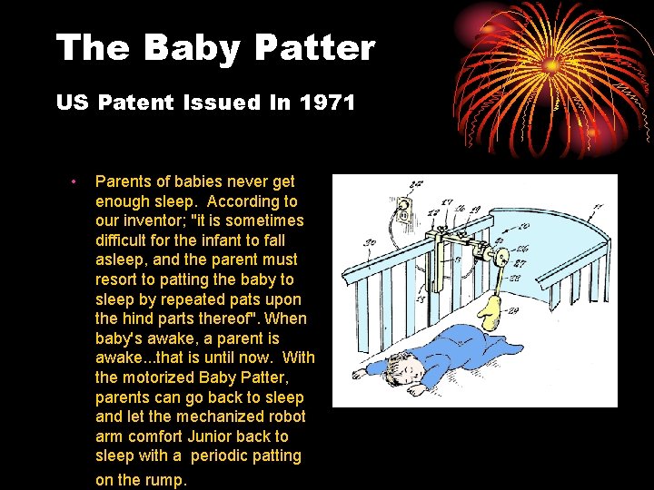 The Baby Patter US Patent Issued In 1971 • Parents of babies never get