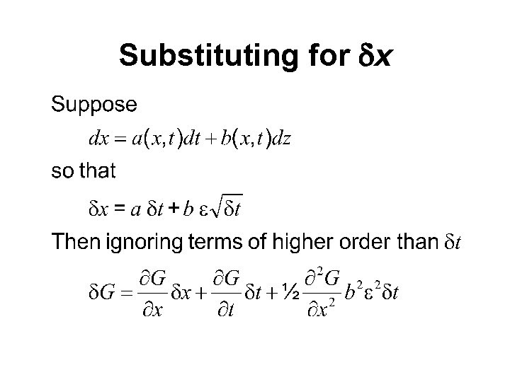 Substituting for dx 