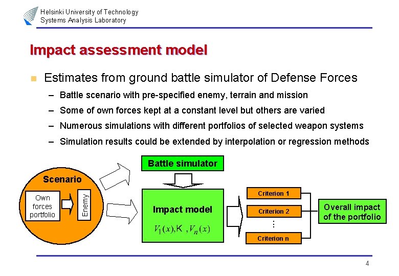 Helsinki University of Technology Systems Analysis Laboratory Impact assessment model n Estimates from ground