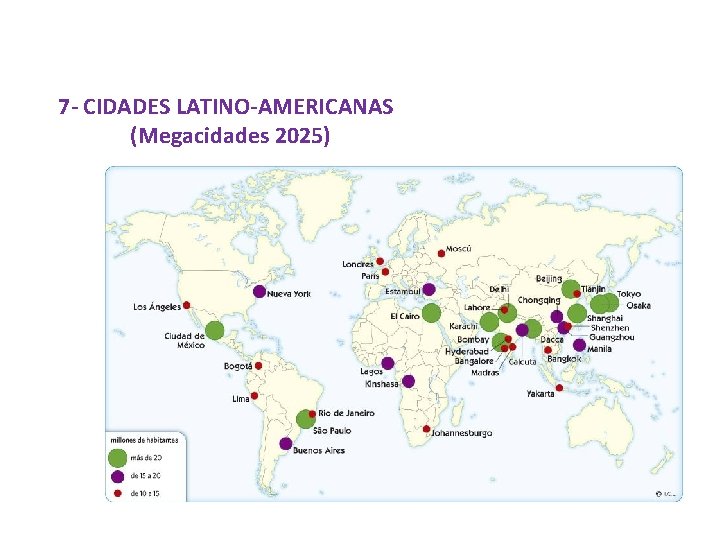 7 - CIDADES LATINO-AMERICANAS (Megacidades 2025) 