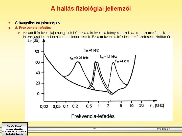 A hallás fiziológiai jellemzői l l A hangelfedési jelenségek: 2. Frekvencia lefedés: Ø Az