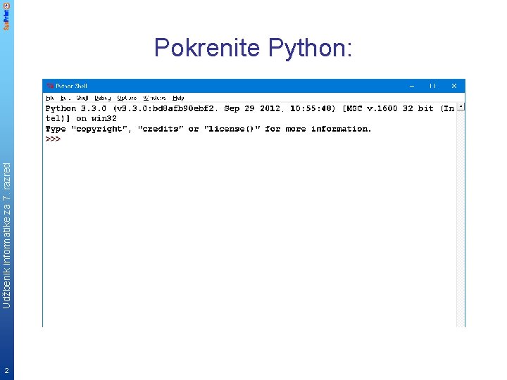 Udžbenik informatike za 7. razred Pokrenite Python: 2 