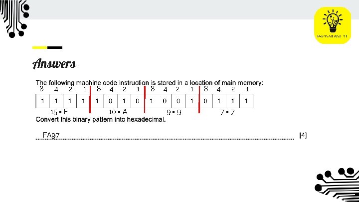 Answers 8 4 15 = F FA 97 2 1 8 4 2 10