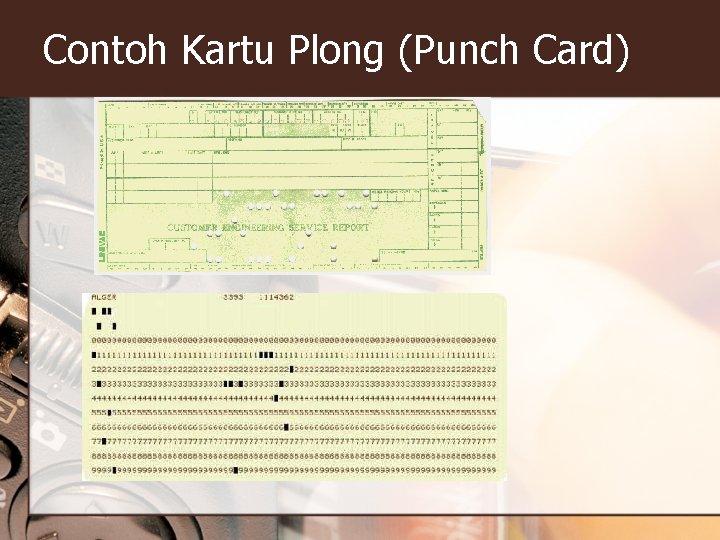 Contoh Kartu Plong (Punch Card) 