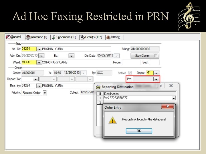 Ad Hoc Faxing Restricted in PRN 