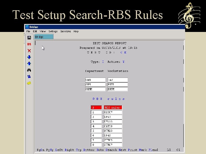 Test Setup Search-RBS Rules 