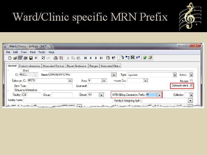Ward/Clinic specific MRN Prefix 