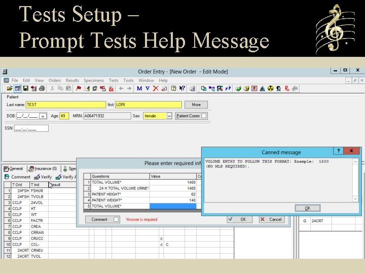 Tests Setup – Prompt Tests Help Message 