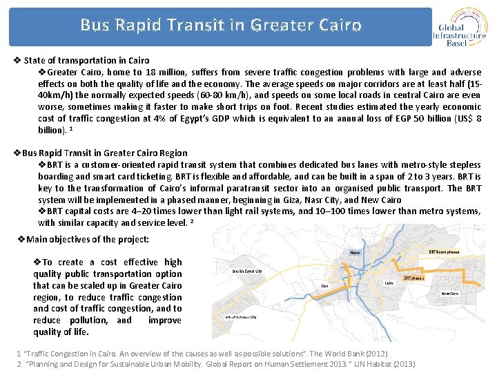 Bus Rapid Transit in Greater Cairo v State of transportation in Cairo v. Greater