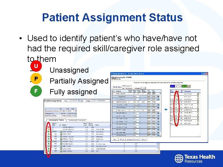 Patient Assignment Status • Used to identify patient’s who have/have not had the required
