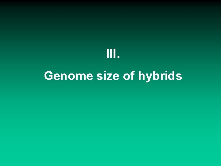 III. Genome size of hybrids 