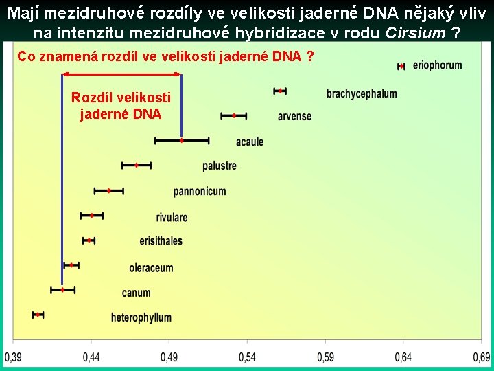 Mají mezidruhové rozdíly ve velikosti jaderné DNA nějaký vliv na intenzitu mezidruhové hybridizace v