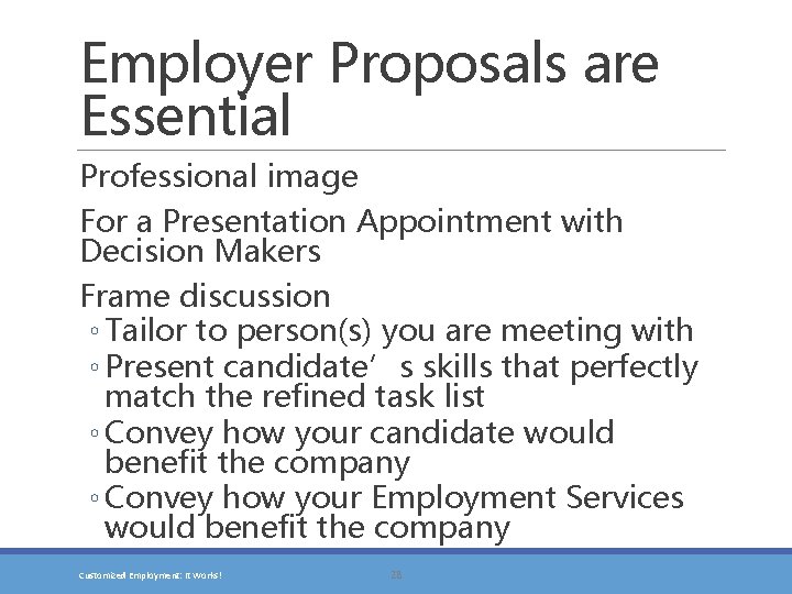 Employer Proposals are Essential Professional image For a Presentation Appointment with Decision Makers Frame