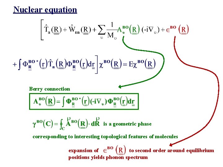 Nuclear equation Berry connection is a geometric phase corresponding to interesting topological features of