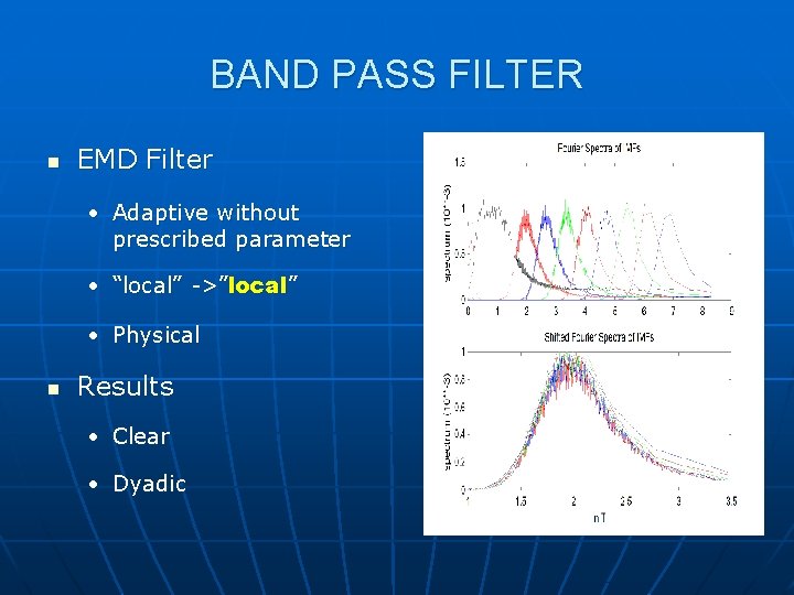 BAND PASS FILTER n EMD Filter • Adaptive without prescribed parameter • “local” ->”local”