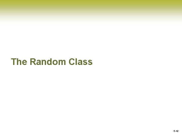 The Random Class 5 -42 