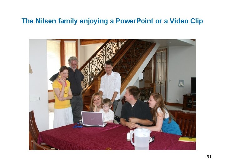 The Nilsen family enjoying a Power. Point or a Video Clip 51 