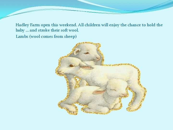 Hadley Farm open this weekend. All children will enjoy the chance to hold the