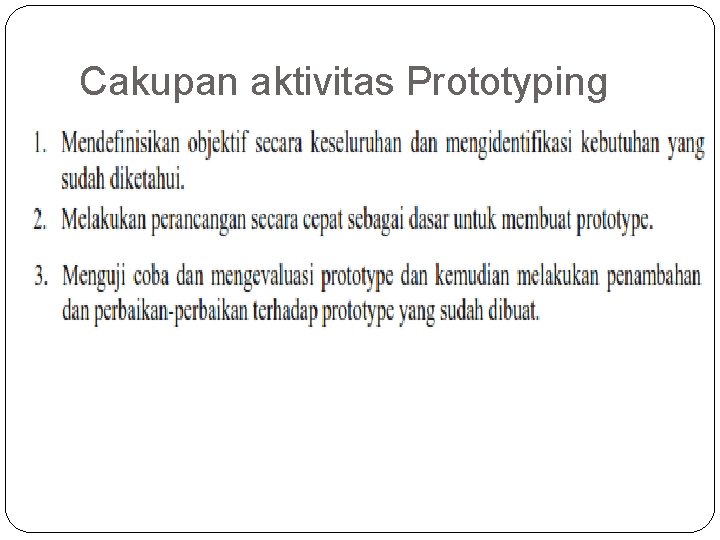 Cakupan aktivitas Prototyping 
