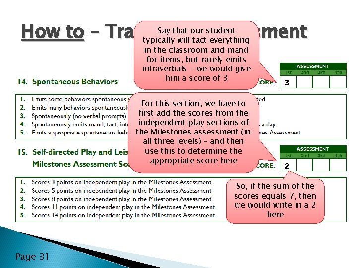 Say that our student How to – Transition Assessment typically will tact everything � Say that our student How to – Transition Assessment typically will tact everything �