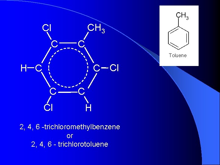 CH 3 Cl C C Toluene C Cl H C C Cl C H