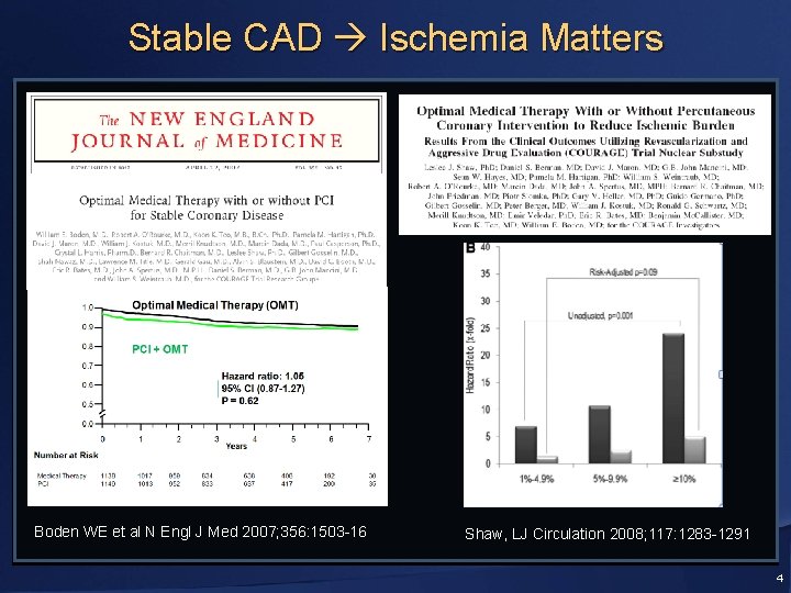 Stable CAD Ischemia Matters Boden WE et al N Engl J Med 2007; 356: