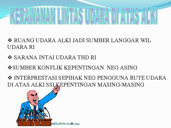 v RUANG UDARA ALKI JADI SUMBER LANGGAR WIL UDARA RI v SARANA INTAI UDARA