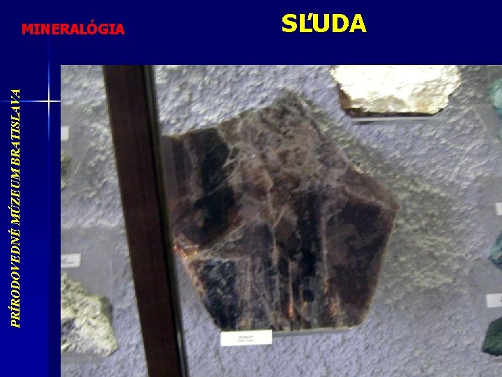 PRÍRODOVEDNÉ MÚZEUM BRATISLAVA MINERALÓGIA SĽUDA 