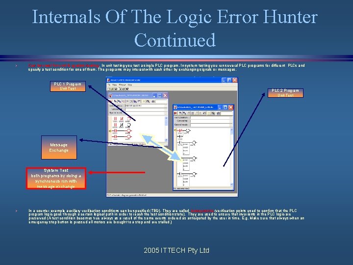 Internals Of The Logic Error Hunter Continued Ø Can be used for unit & Internals Of The Logic Error Hunter Continued Ø Can be used for unit &