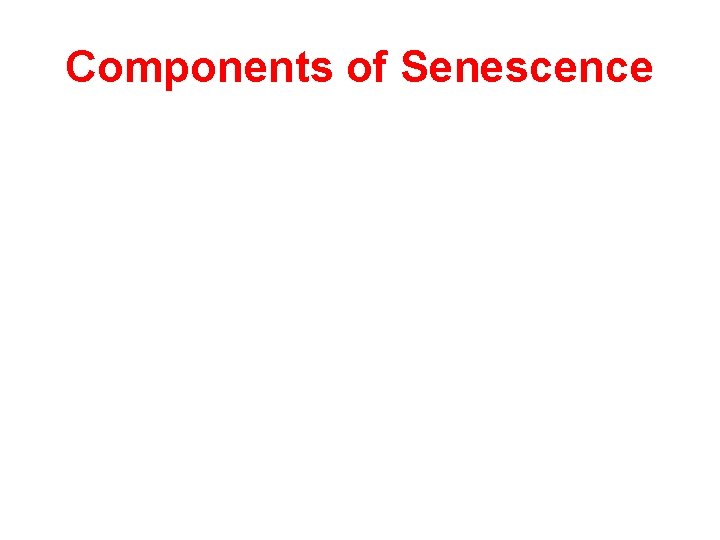 Components of Senescence 