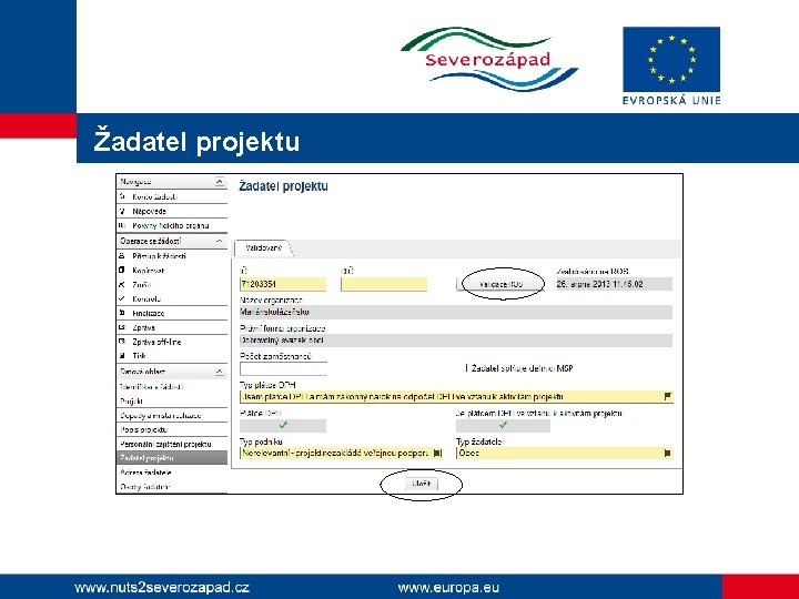 Žadatel projektu 
