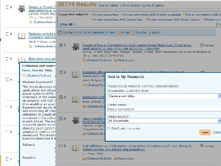 Quoting and publishing Refworks and My. Research on Proquest platform 1. Finding out subject