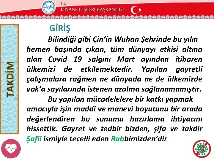  GİRİŞ Bilindiği gibi Çin’in Wuhan Şehrinde bu yılın hemen başında çıkan, tüm dünyayı