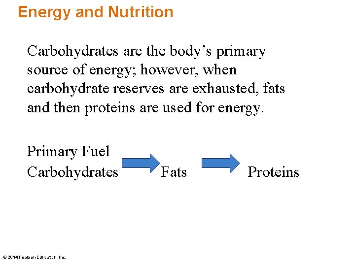 Energy and Nutrition Carbohydrates are the body’s primary source of energy; however, when carbohydrate